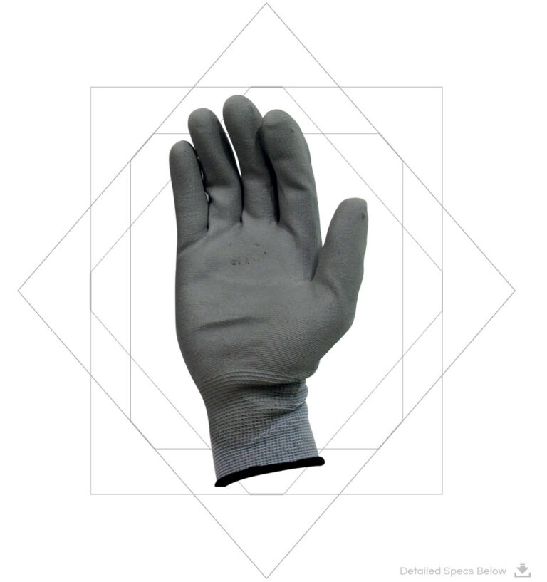 13 Gauge Seamless Nylon Liner With Grey PU Coating