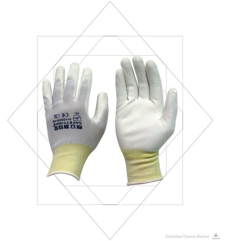 13 Gauge Seamless Nylon Liner With White PU Coating