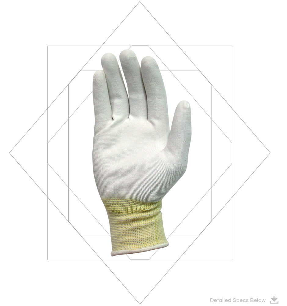 13 Gauge Seamless Nylon Liner With White PU Coating