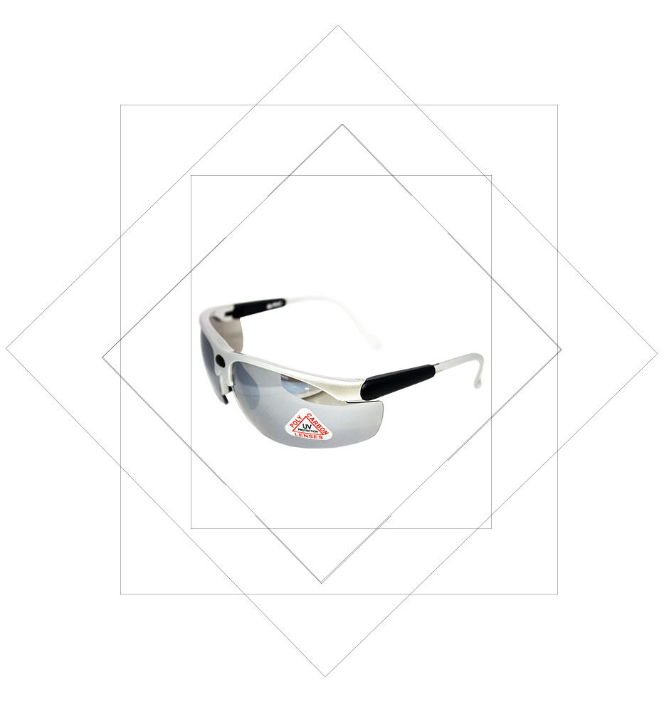 77B WHITE FRAME SILVER LENS SAFETY SPECTACLES FLEXIBLE , RUBBER TEMPLES, UV PROTECTION
