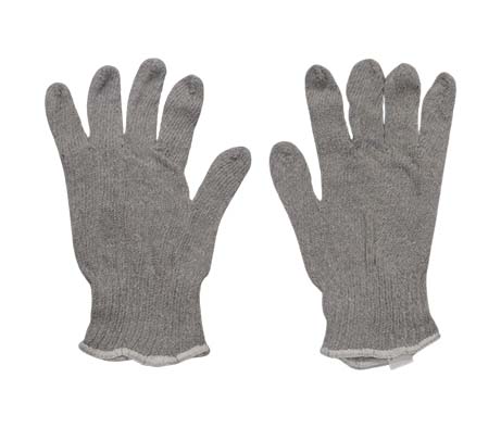 800 Grey knitted with White overlock Gloves