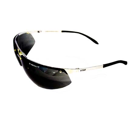 8843 Silver Metal Frame Smoke Lens Safety Spectacles , Dust Eye Protection Glasses UV Protection