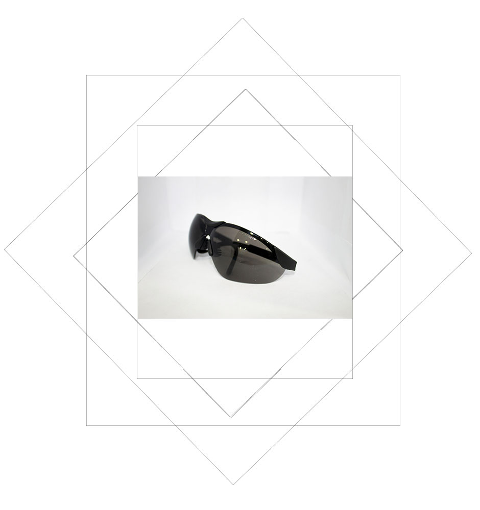 91659L Black Nylon Frame Safety Spectacles, Smoke  lens, clear lens, UV protection, Dust eye protection