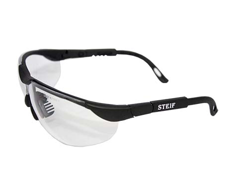 91659L Black Nylon Frame Safety Spectacles, Smoke  lens, clear lens, UV protection, Dust eye protection