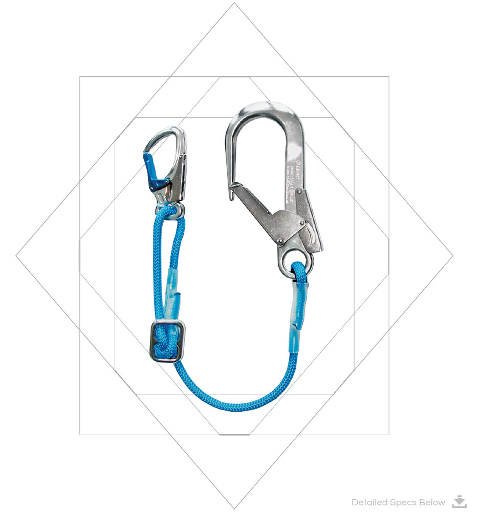 Adjustable Kernmantle Rope Lanyard (Large Double Action Hook)