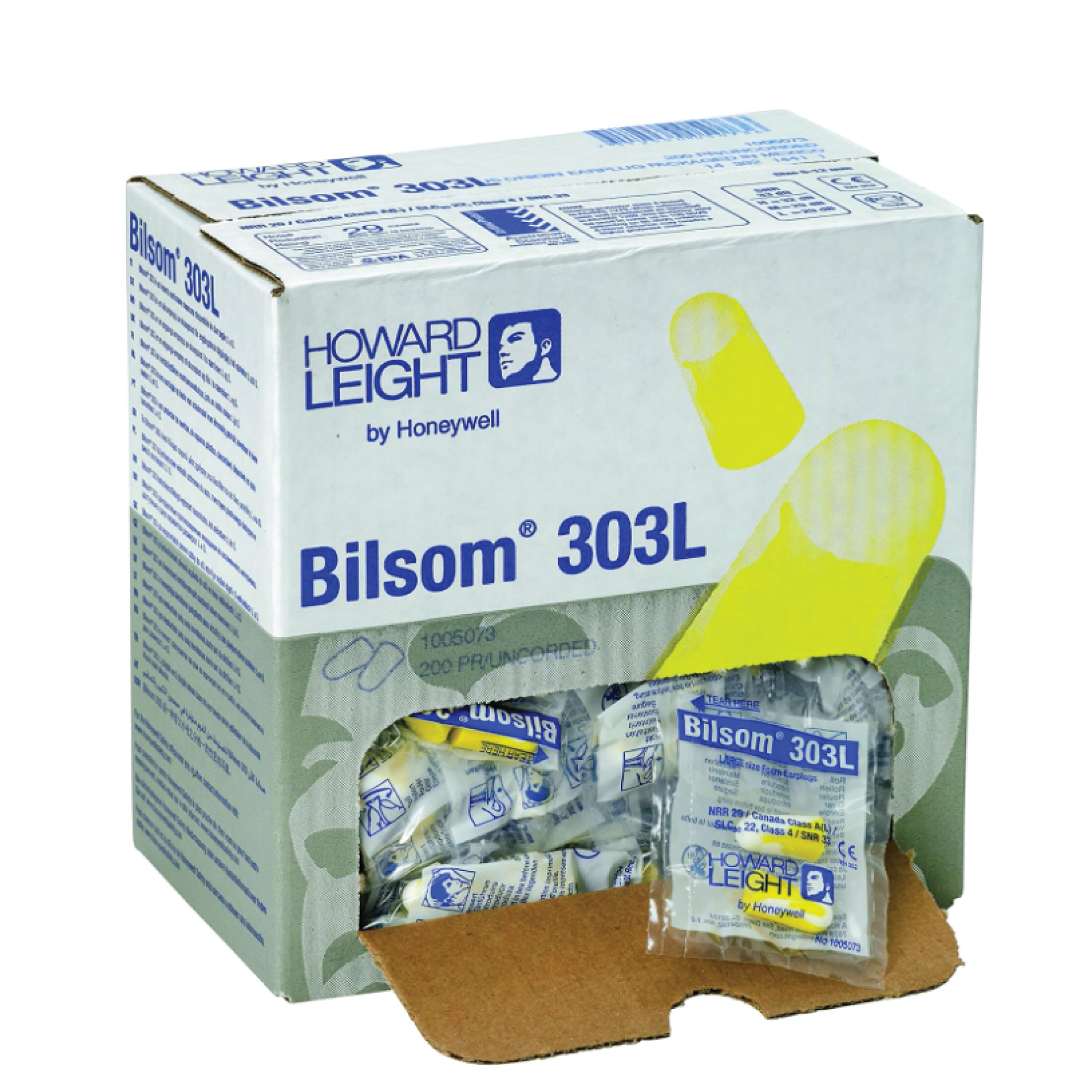 EARPLUG 303-L 1PR/POUCH, Bilsom 303 Single-Use Earplug - Howard Leight 303L Single-Use uncorded Earplug
