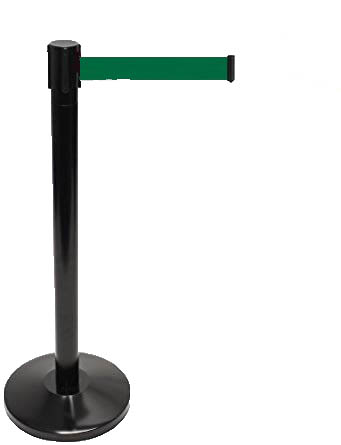 Black Queuing Barrier with Belt(Green, Blue, Yellow, Black)