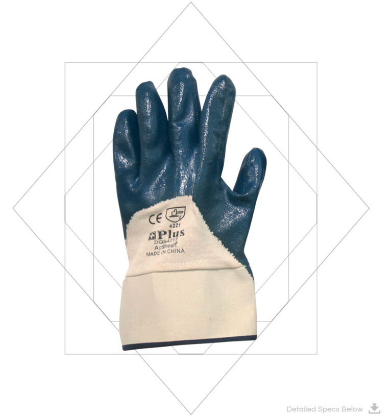 Blue Nitrile Full Coated Gloves