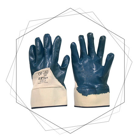 Blue Nitrile Full Coated Gloves