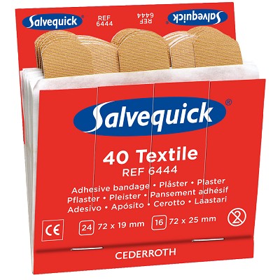 Cederroth Salvequick Plastic Plaster, 6x40pcs, Flexible plastic plasters, Allergy Tested'