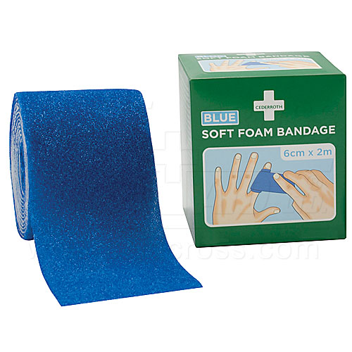 Cederroth Soft Bandage Blue 6cm X 2m, Latex Free, Self Adhesive