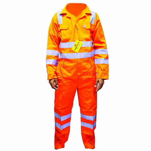 Cotton Coverall with Two Line Reflective Tape - COVERALL 2 LINE W/REF TAPE