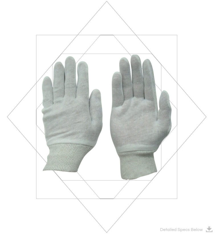 Cotton Lisle Gloves With Knit Wrist -  Soft Cotton Lisle Inspection Gloves