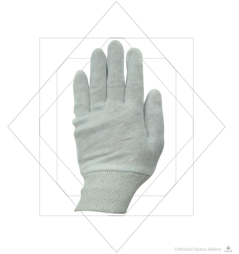 Cotton Lisle Gloves With Knit Wrist -  Soft Cotton Lisle Inspection Gloves