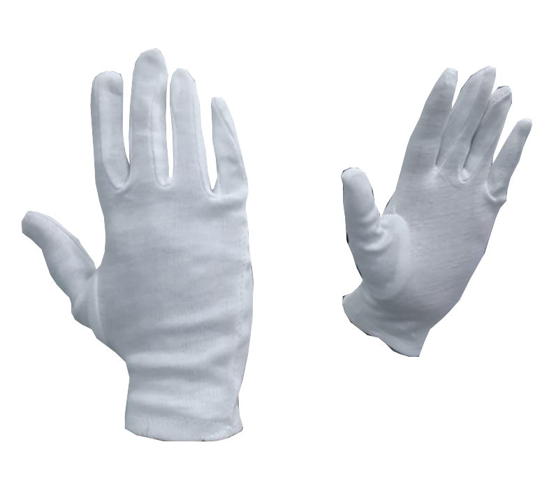 Cotton Lisle Gloves With Unhemmed Cuff - Light weight Cotton Lisle Inspection Gloves  (Dove Cotton Lisle Gloves)