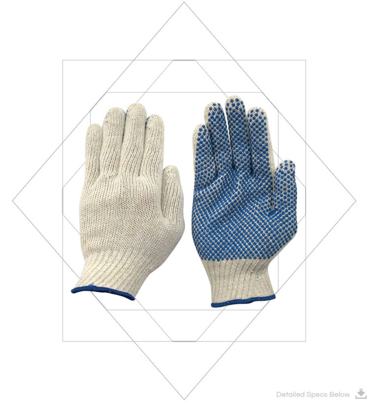 Cotton Seamless Knitted Gloves With PVC Dots - Cotton Seamless Gloves with PVC Dots