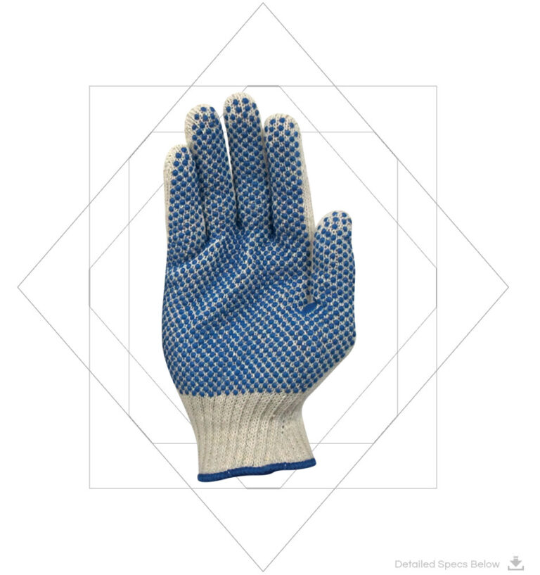 Cotton Seamless Knitted Gloves With PVC Dots - Cotton Seamless Gloves with PVC Dots