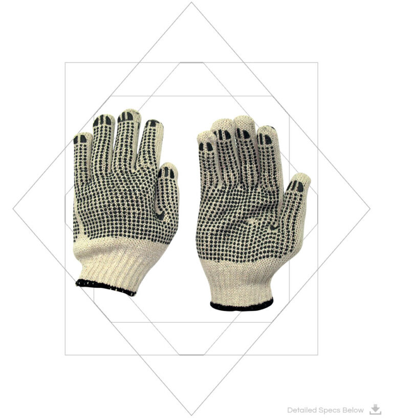 Lab Use Thick PVC Coating Dots on Palm Chemical Resistant Gloves