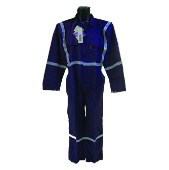 Coverall With Reflective Tape - Long Sleeve Cotton  Coverall with Reflective Tape