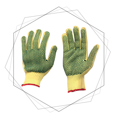 Cut Resistant Kevlar Knitted Gloves - PVC Dotted Grip Grip 100% Kelvar Cut resistant Gloves