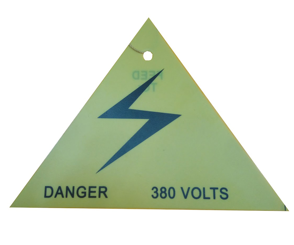 DANGER SIGN Triangle YLW 380V