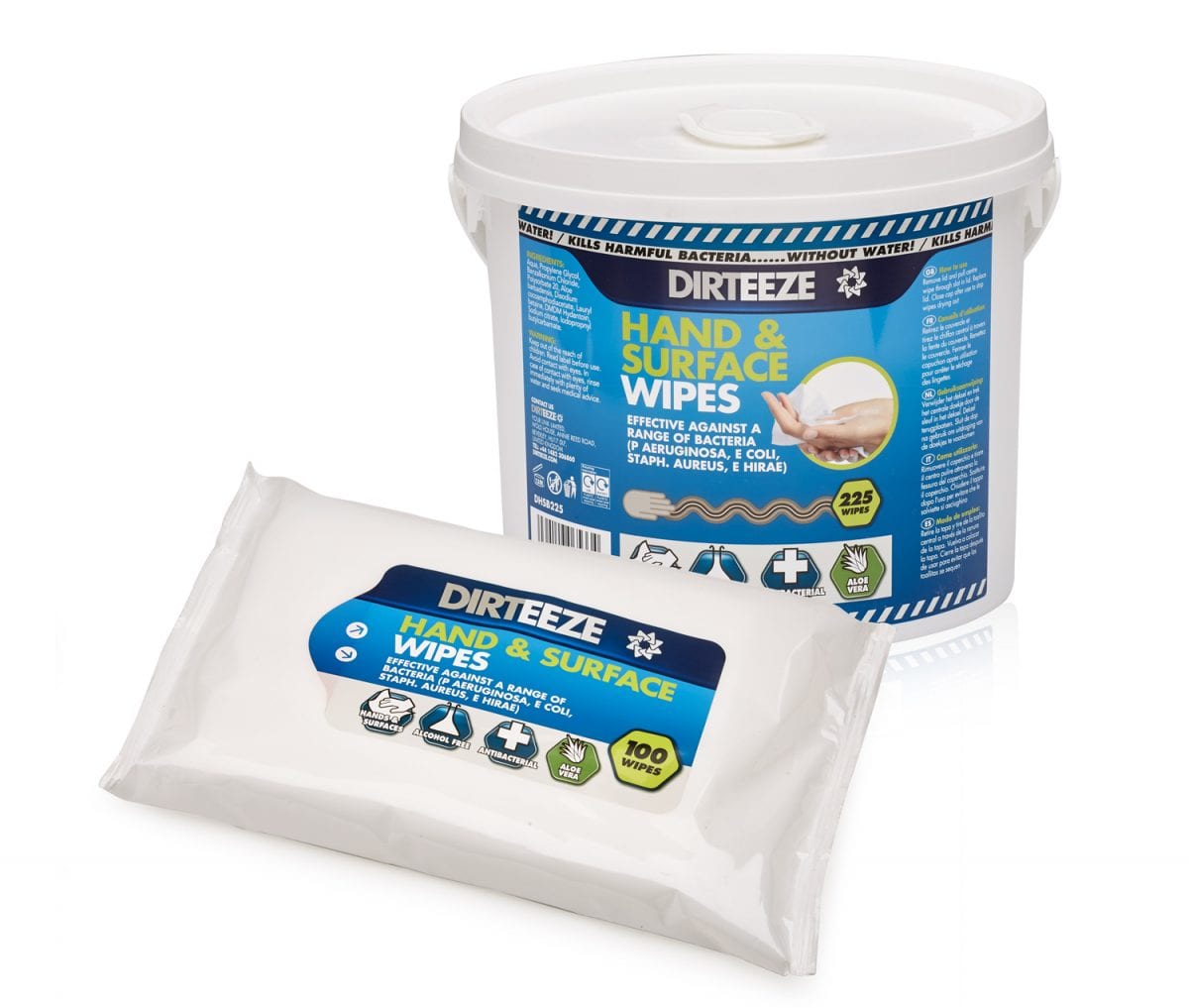 DIRTEEZE DHSF100 Hand and Surface Wipes