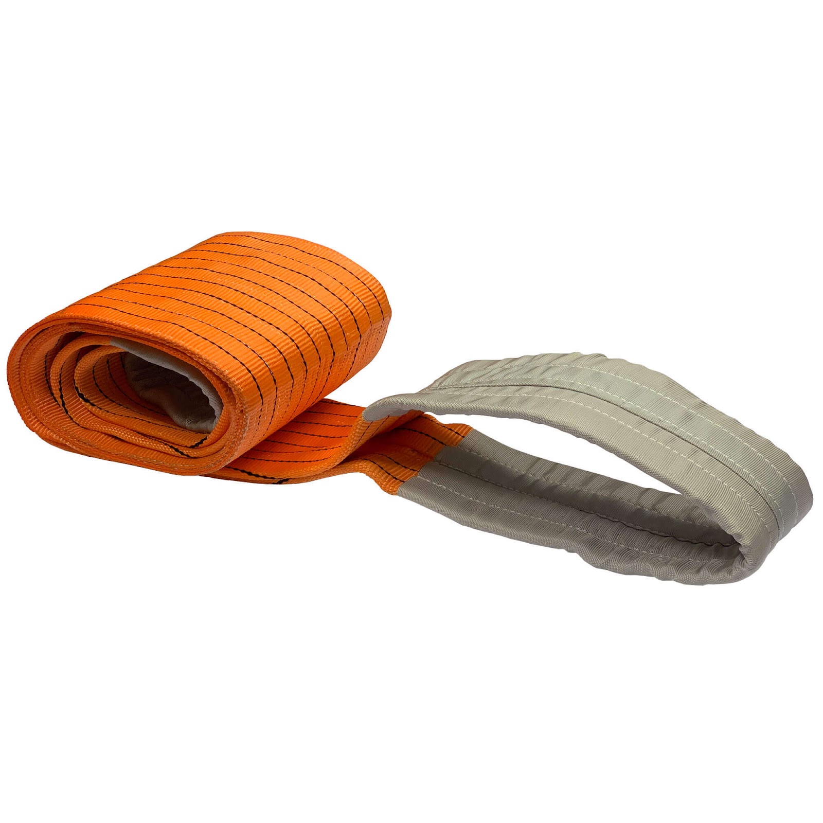 Double ply Orange Webbing Sling Safety Factor 6-1,  Flat eye Safety Polyester Lifting Sling