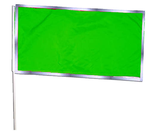 Flag with Wooden Pole RED-Green