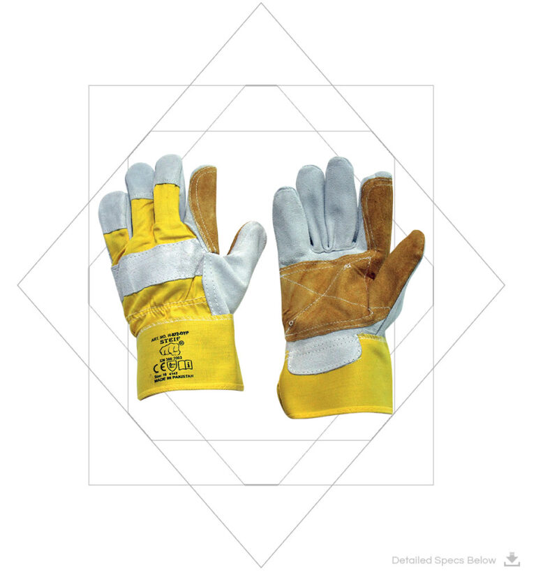 Grey Cowsplit Leather A-Grade Gloves Double Palm L22