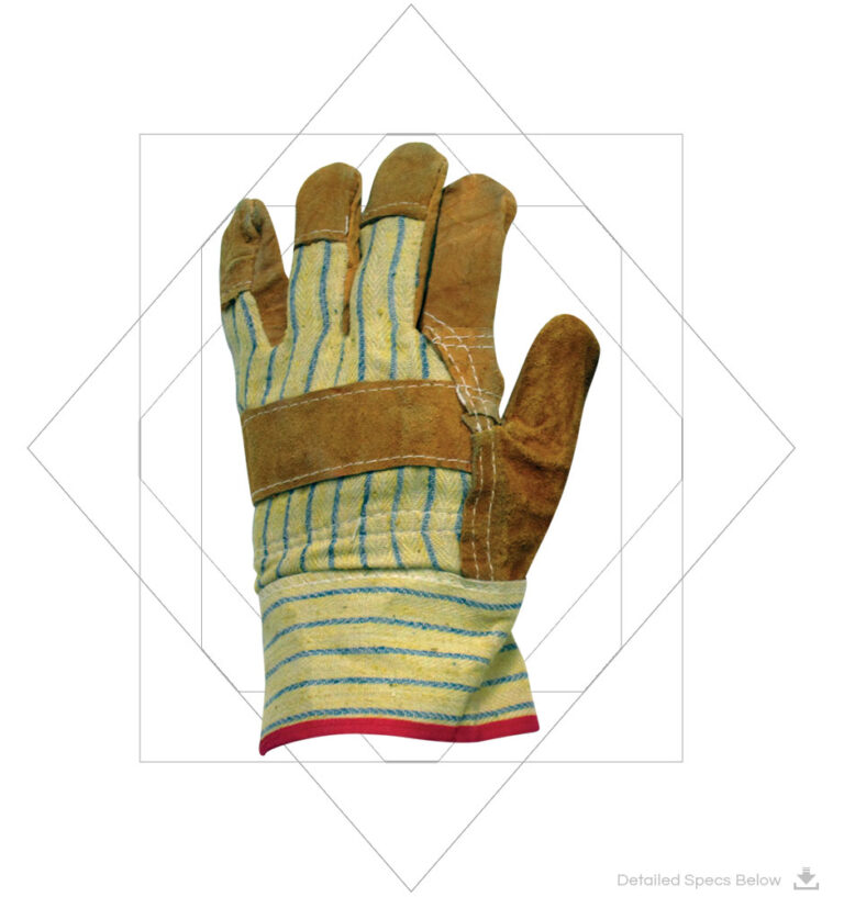 Grey Cowsplit Leather A-Grade Gloves Double Palm L22