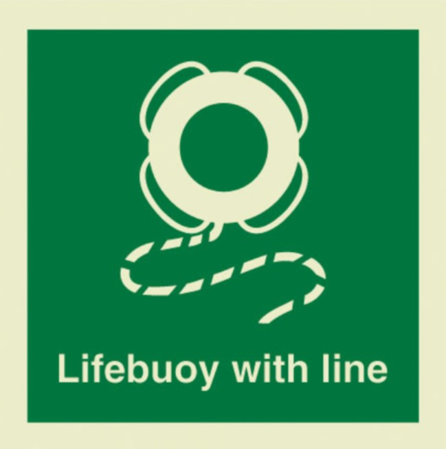  photoluminescent lifebuoy with line