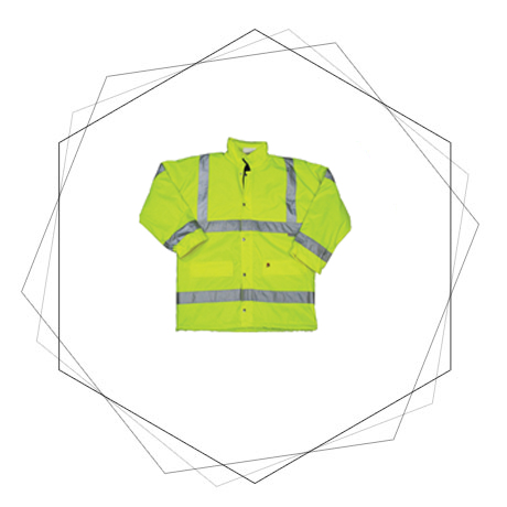 Jacket Fluorescent Yellow With Reflective Strip