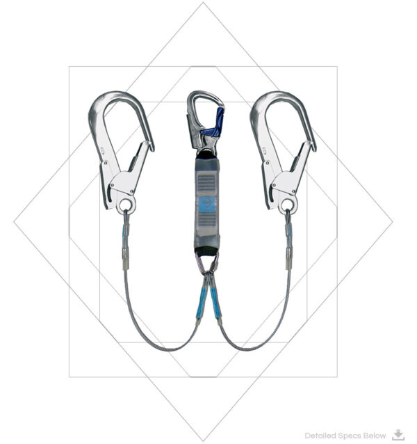 Kernmantle Rope Energy Absorbing Lanyard (Large Double Action Hook)