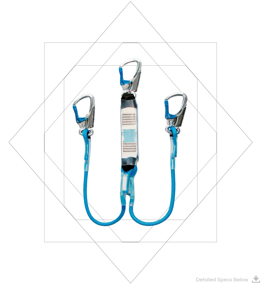 Kernmantle Rope Energy Absorbing Y Lanyard