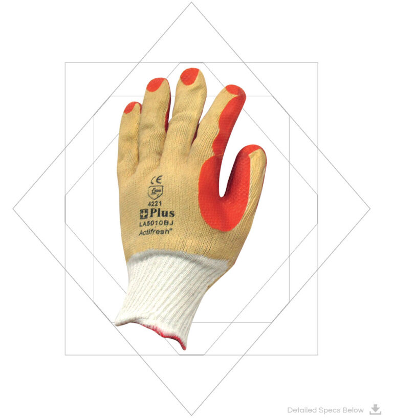 LA5010BJ White CTN Red Latex Pasted Gloves
