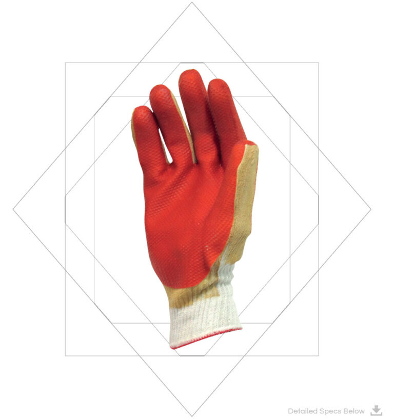 LA5010BJ White CTN Red Latex Pasted Gloves