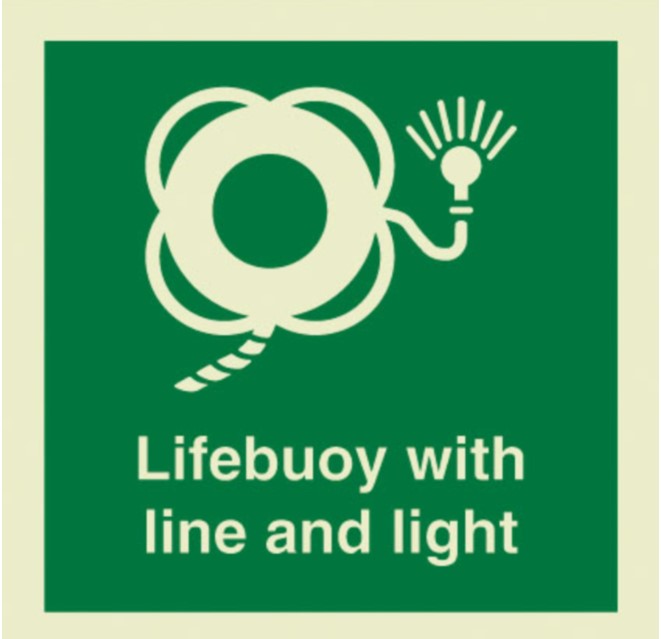  Lifebuoy with line and light