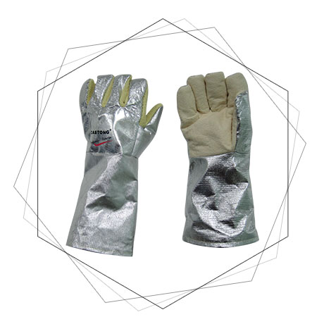 NFRR 250Deg Meta Aramid  Aluminized Gloves -Aluminized Heat resistant Safety Gloves