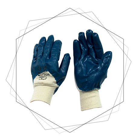 Nitrile Full Coated Gloves With Knit Wrist