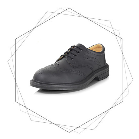 PB63 Exclusive Brogue Shoes, Lightweight Dual density, shock absorption-Safety Brogue Shoe.