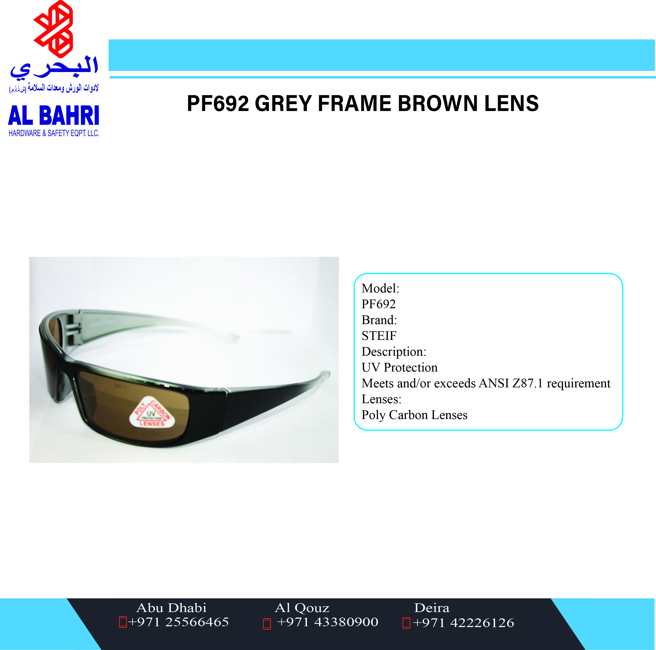 PF692 GREY/FRAME CLEAR/LENS SAFETY SPEC ANSI-UV Protection(STEIF PF692)