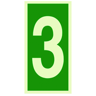 Photoluminescent IMO Safety Number Sign-Number '3' Symbol-photos