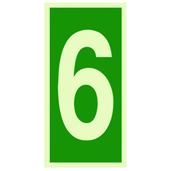 Photoluminescent IMO Safety Number Sign-Number '6' Symbol Sticker- photo