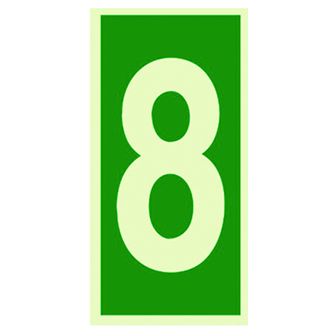 Photoluminescent IMO Safety Number Sign-Number '8' Symbol Sticker-Photo