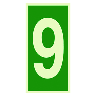  Photoluminescent IMO Safety Number Sign-Number '9' Symbol Sticker-photo