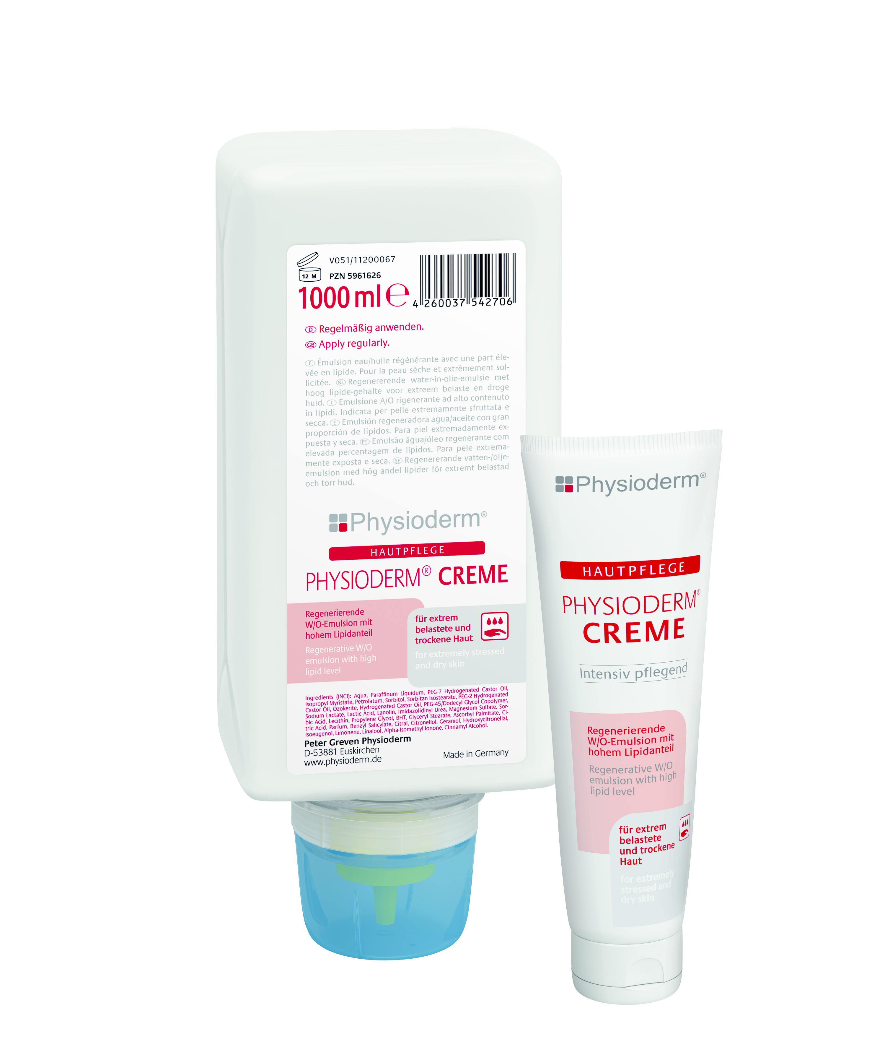 Physioderm Phsioderm Creme 1000 & 100ML (MOISTURIZER), cream for extremely stressed and very dry skin