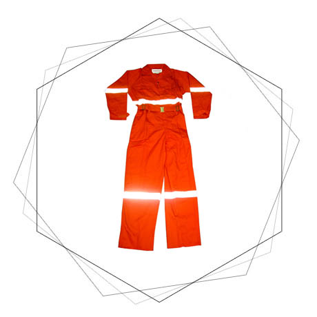 Poly Cotton Coverall With Reflector Tape Long Sleeve - Long Sleeve TC Coverall With Reflective Tape