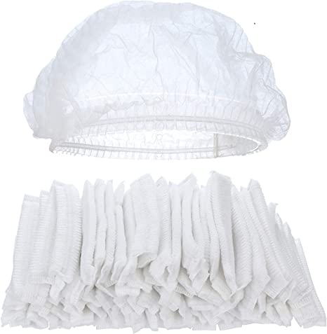 PP. Non-Woven Mop Cap 21" Black and white Breathable Mop Cap