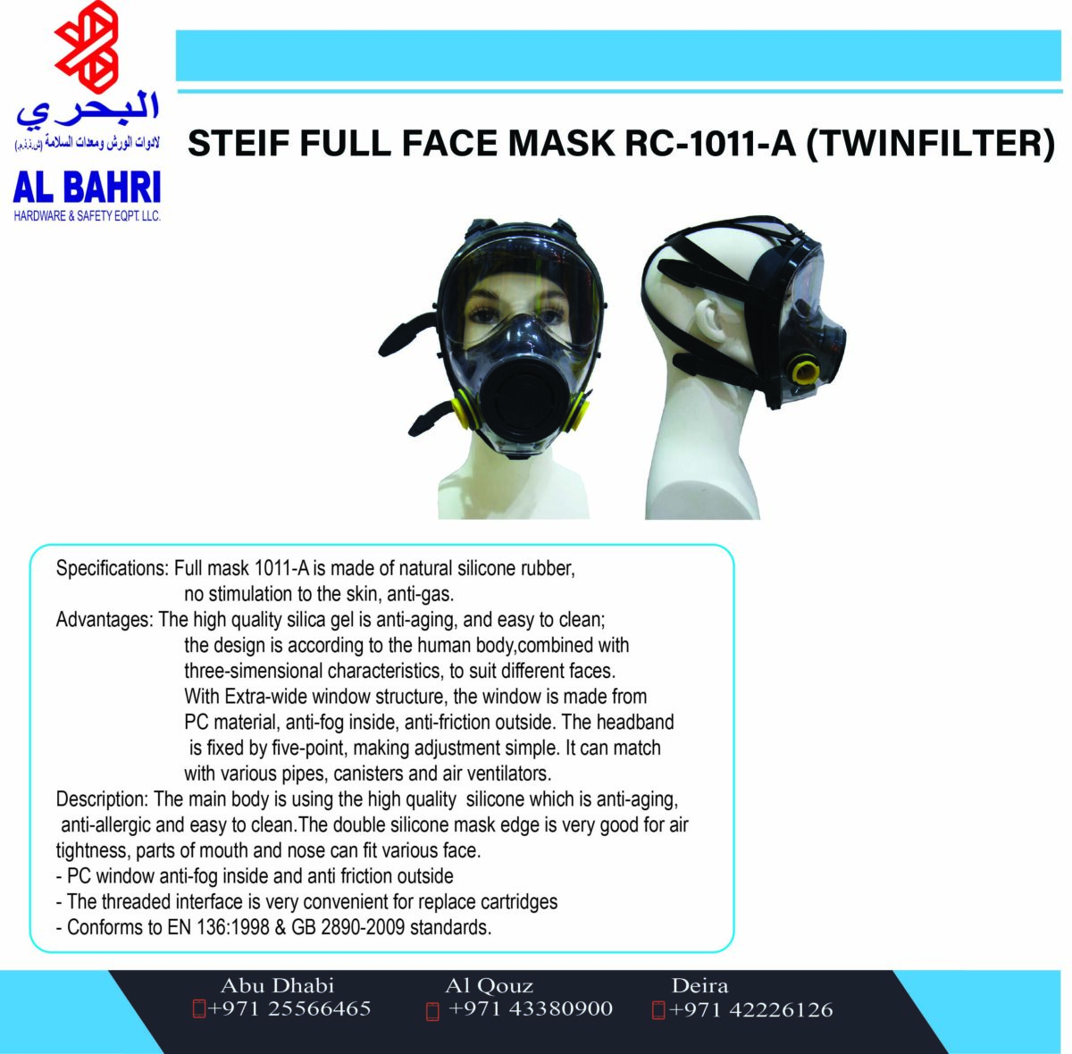 RC-1011-A Full Face Mask – Twin Filter