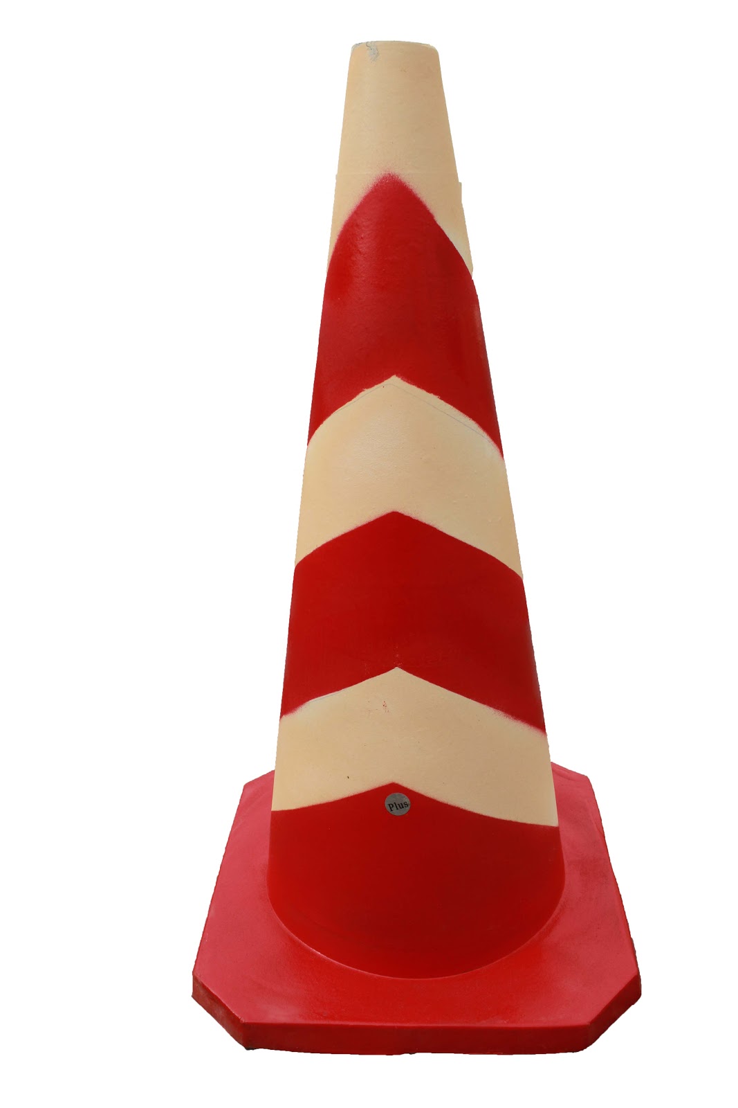 Round Rubber Cone Black-Yellow/Red-White 70 CM